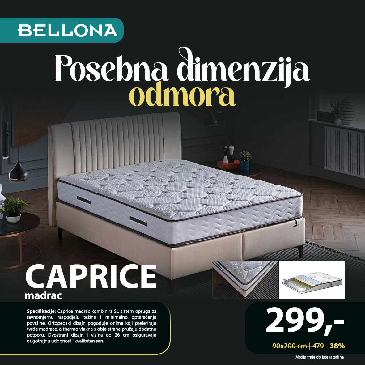 Caprice madrac ( 90x200 cm )