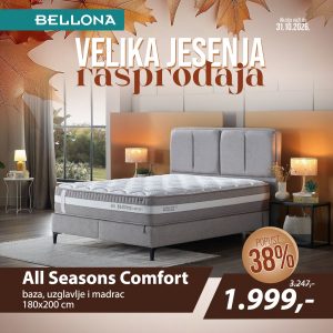 All Seasons Comfort baza, uzglavlje i madrac 180x200 cm